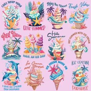 19 Summer Tropical Ice Cream Designs Bundle PNG