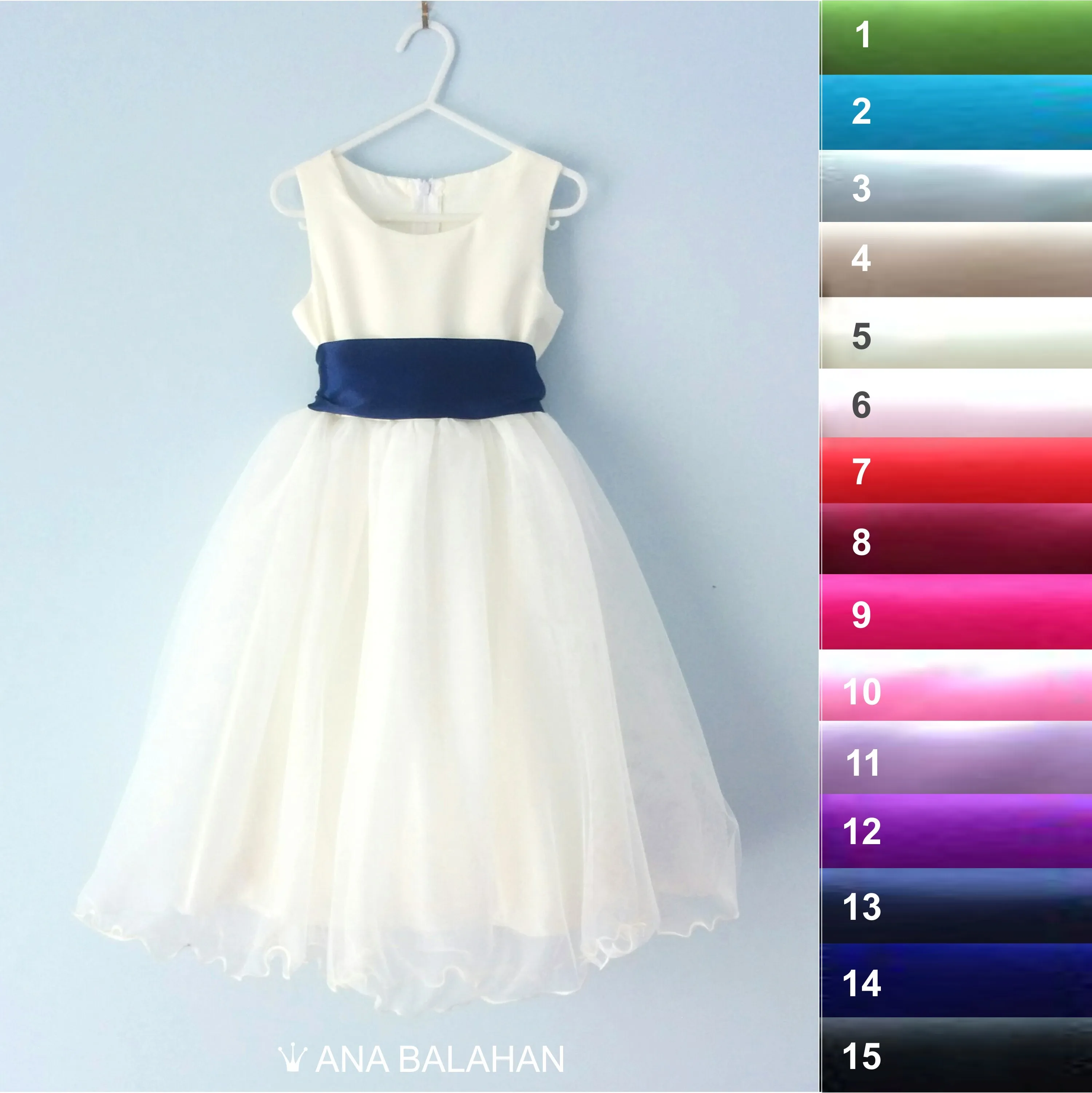 Adelina dress with 8 cm sash