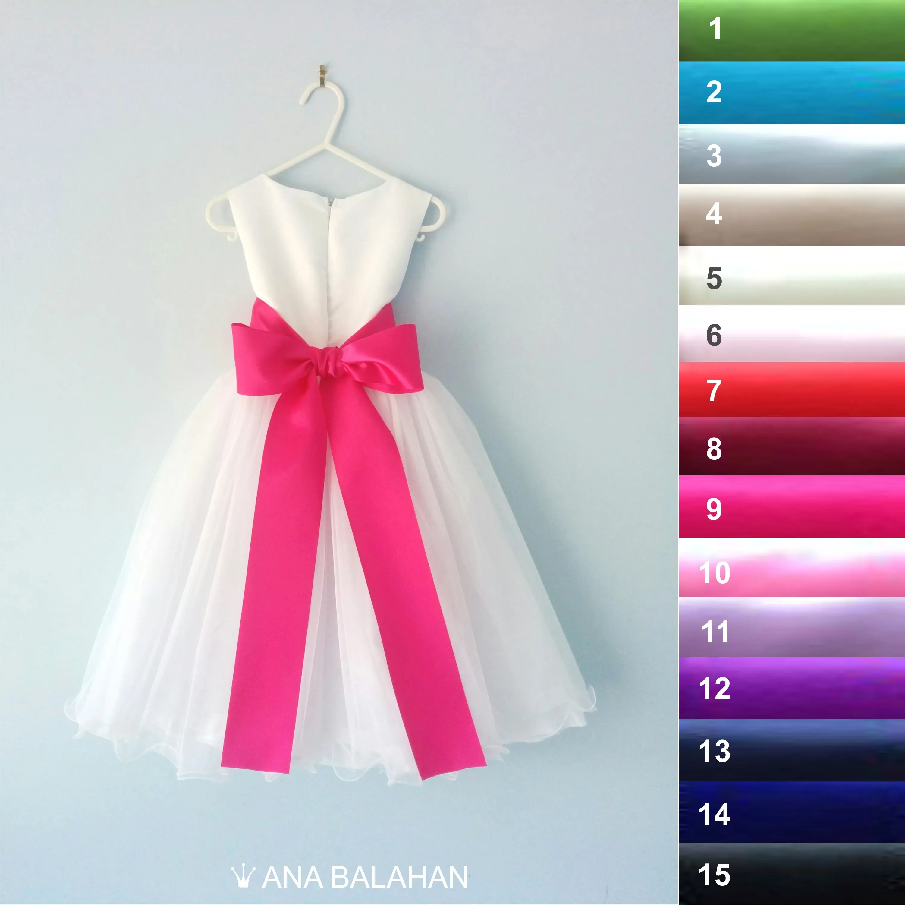 Adelina dress with 8 cm sash