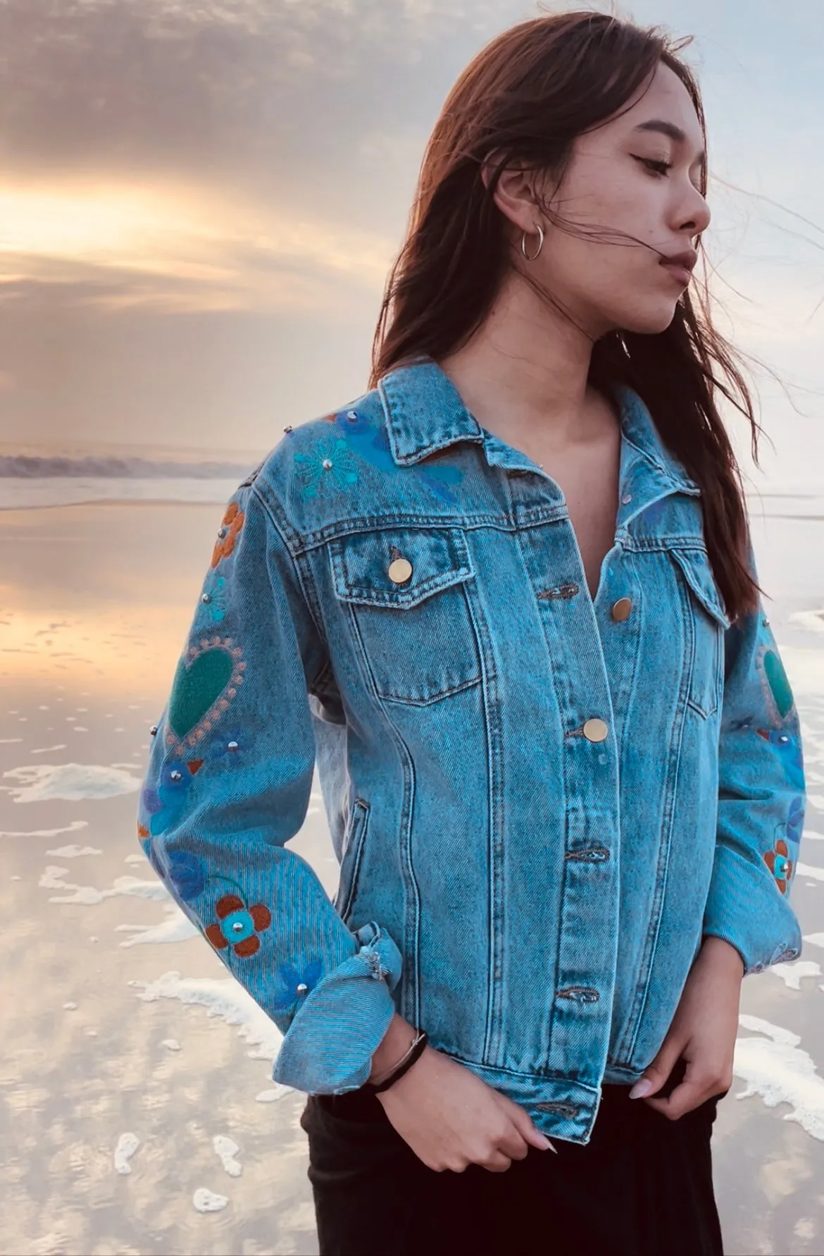 AGUSTINA - EMBROIDERED DENIM JACKET - COLCA /PRE ORDERS