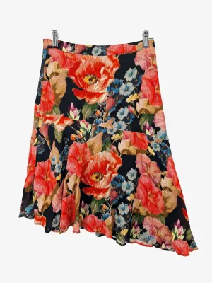 Alannah Hill Chic Floral Asymmetric Midi Skirt Size 8