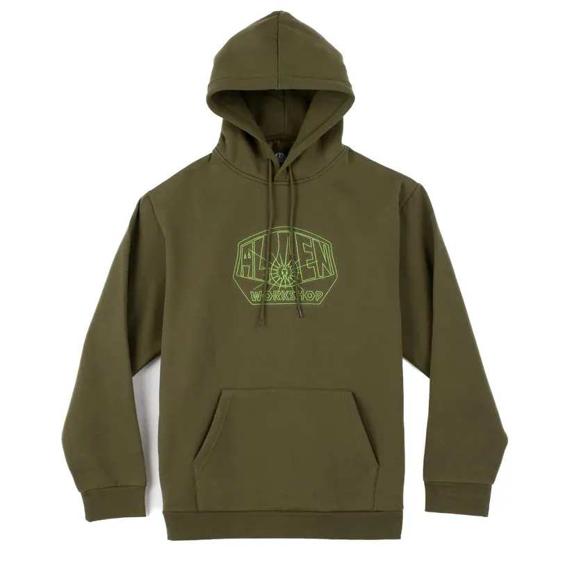 Alien Workshop OG Logo Lines Embroidered Hoodie, Olive