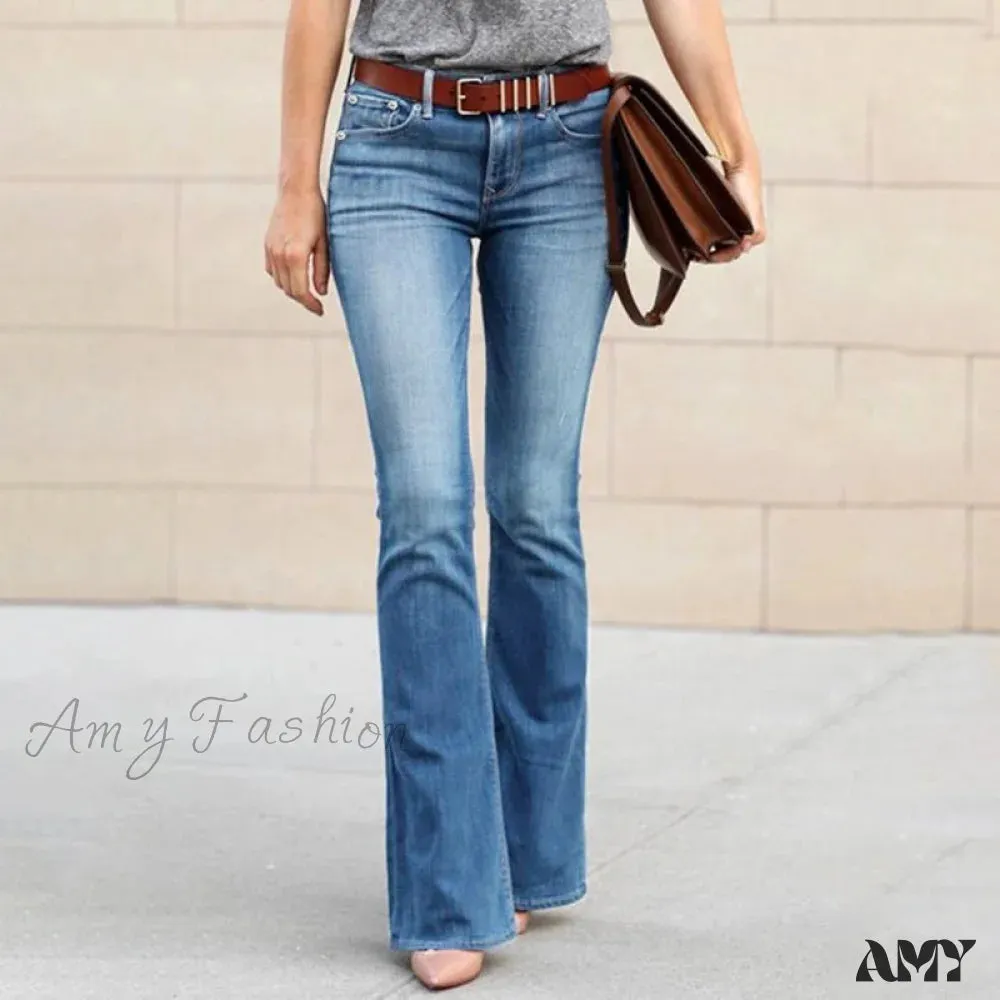 Amy Fashion - Girls Elastic Waist Slim Fit Elegant Trousers