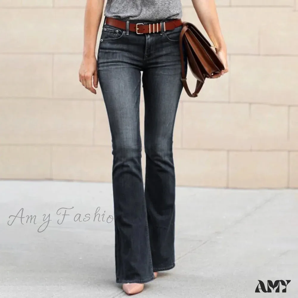 Amy Fashion - Girls Elastic Waist Slim Fit Elegant Trousers