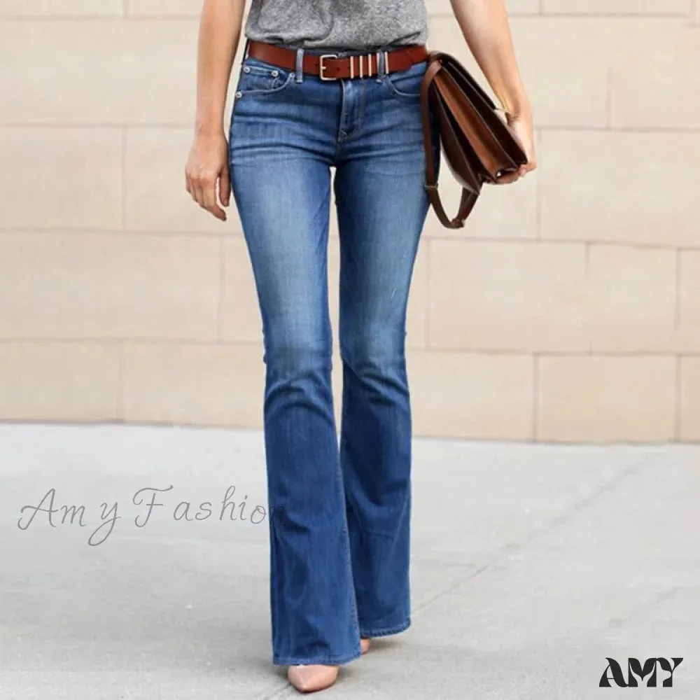 Amy Fashion - Girls Elastic Waist Slim Fit Elegant Trousers