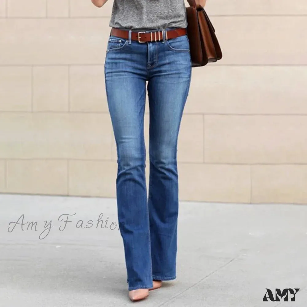 Amy Fashion - Girls Elastic Waist Slim Fit Elegant Trousers