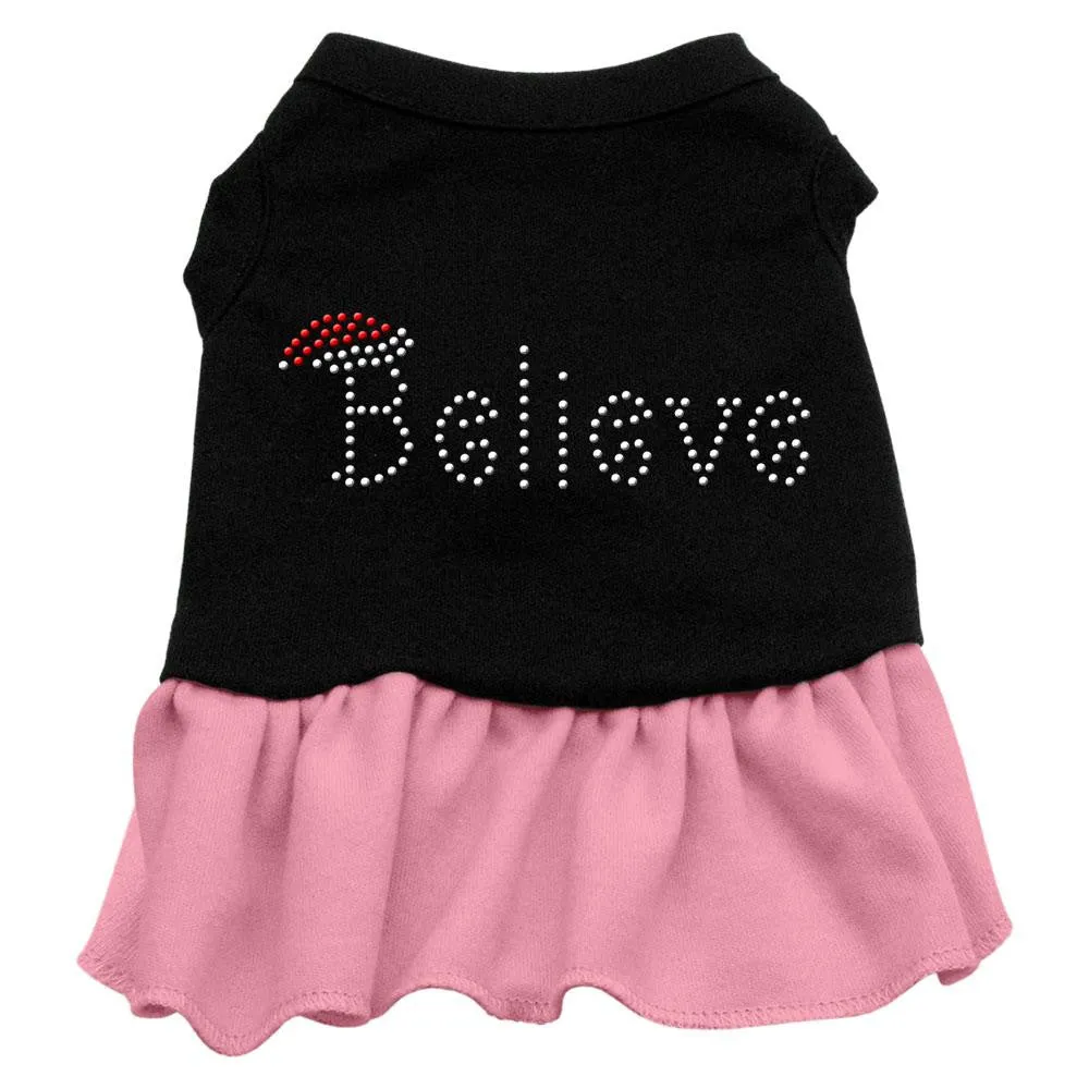 Believe Rhinestone Dress Black with Pink Med (12)