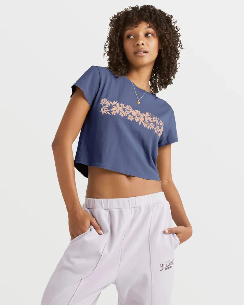 BILLABONG TAHITI CROP WOMENS TEE - BLUE