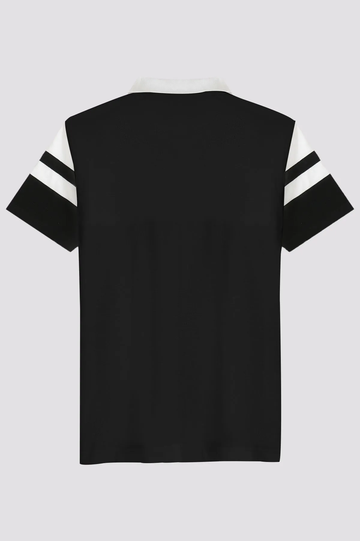 Black & White Color Block Polo Shirt - A24 - MP0262R