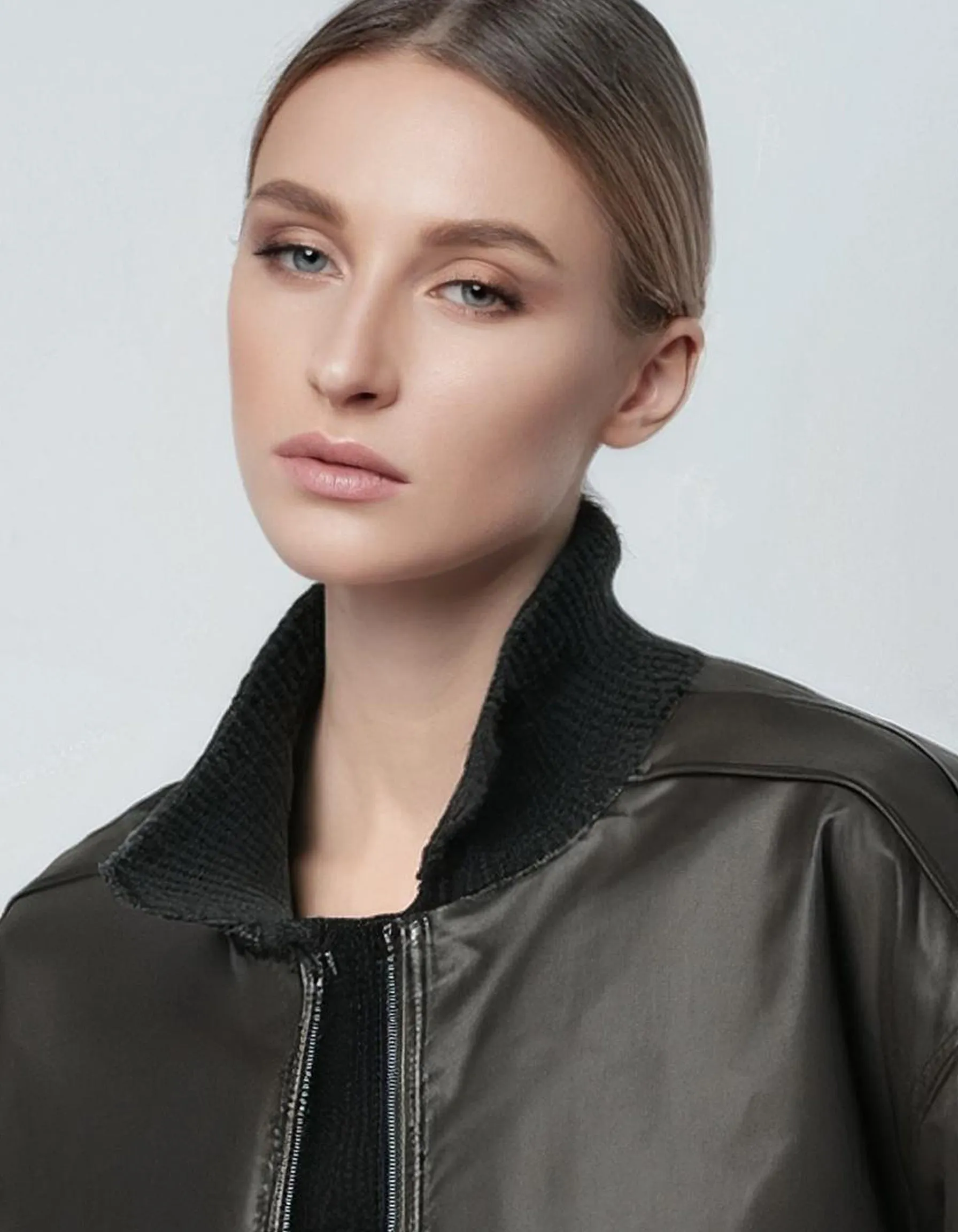 Black Leather Bomber Jacket