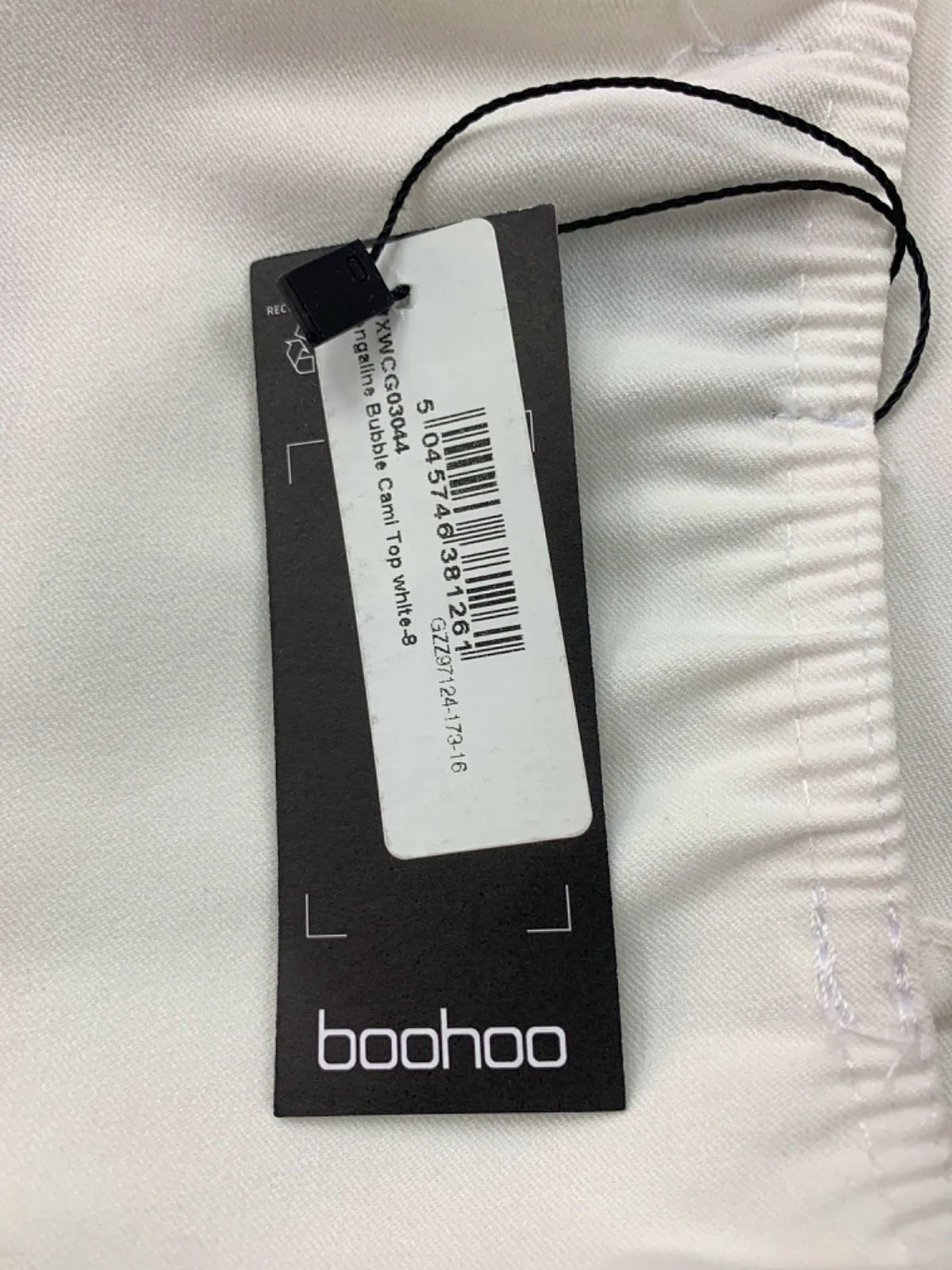 Boohoo White Bengaline Bubble Cami Top UK 8