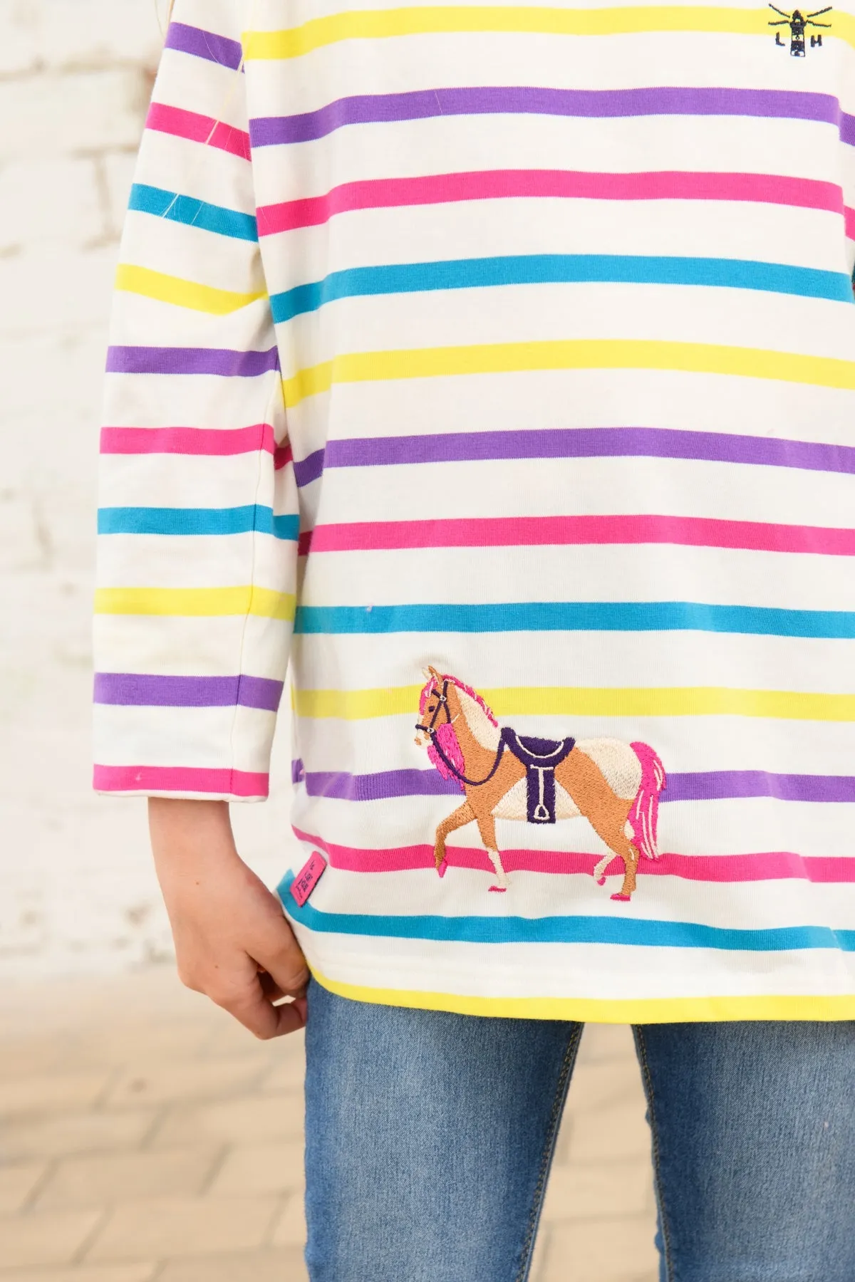 Causeway Top - Multi Stripe Horse