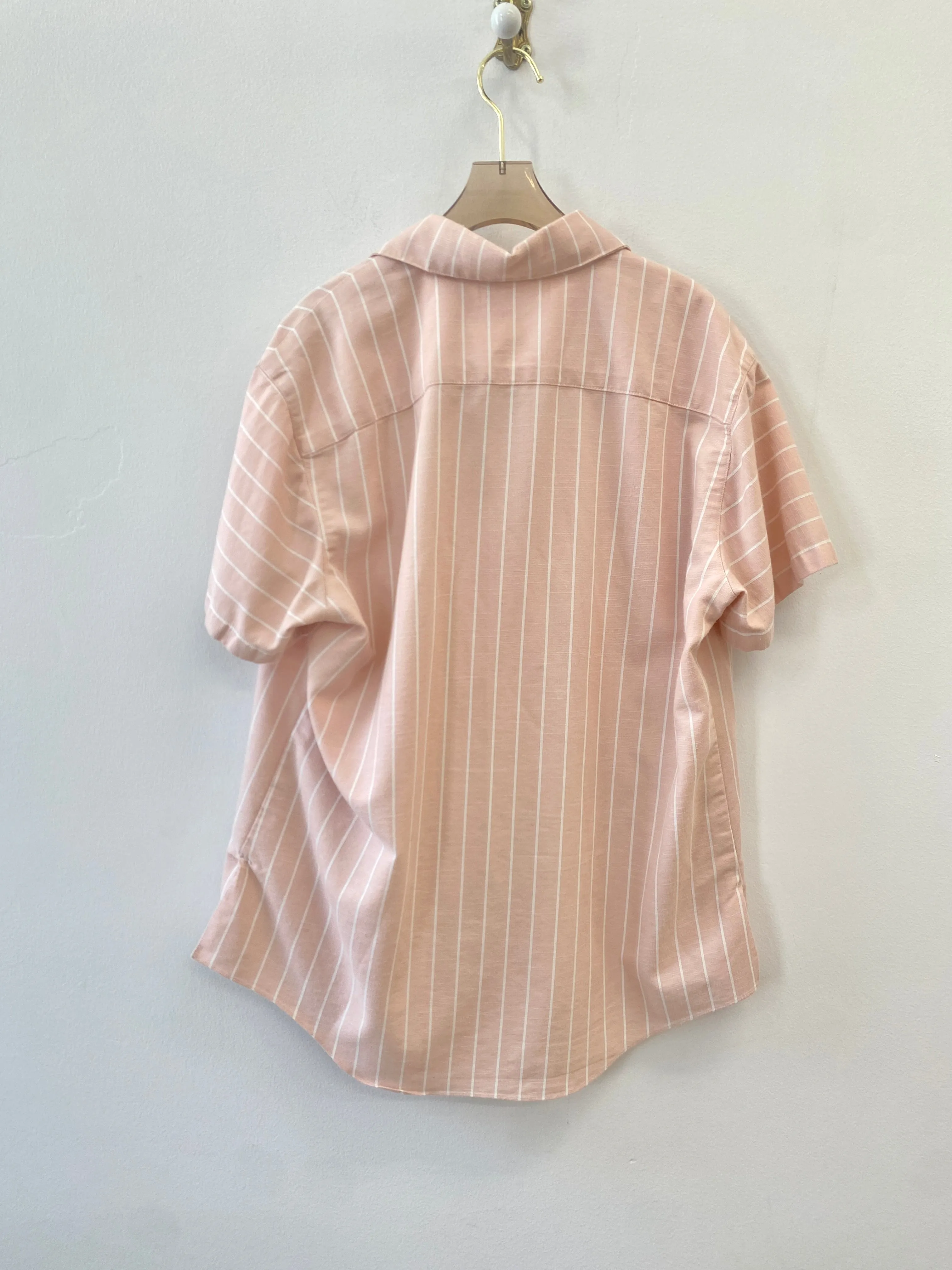 Classic Collar Button Up in Pink Stripe