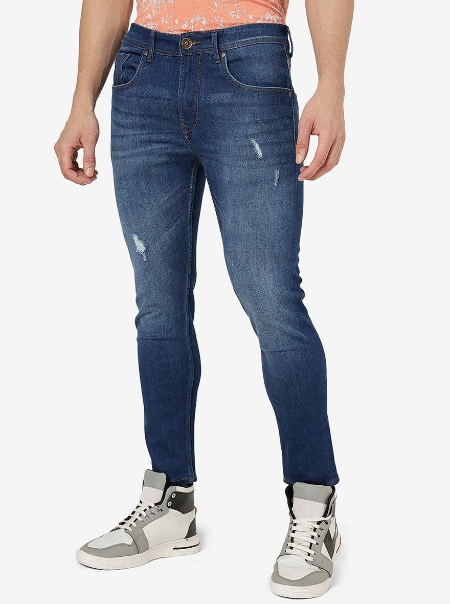 Dark Blue Solid Rider Fit Jeans | JadeBlue