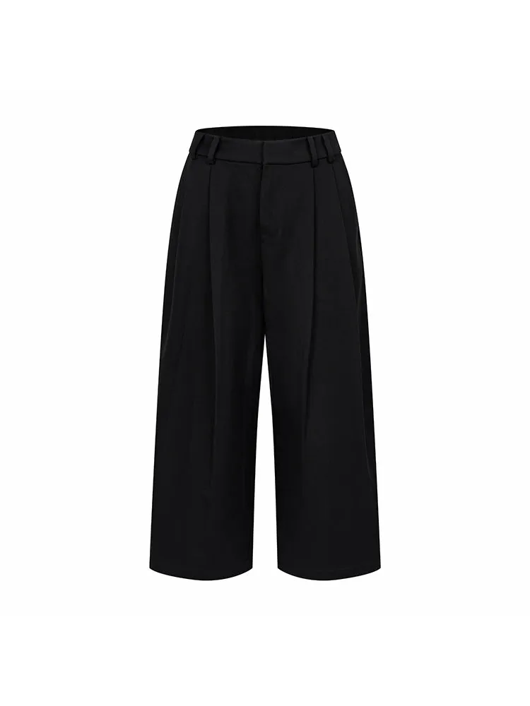 Elegant Wide-Leg Cropped Trousers