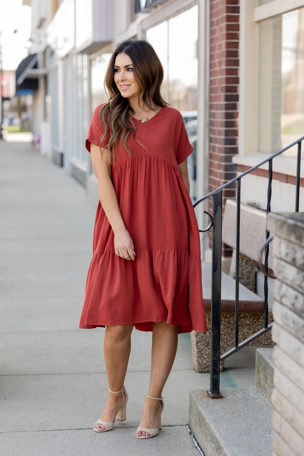 Flowy Tiered Midi Dress