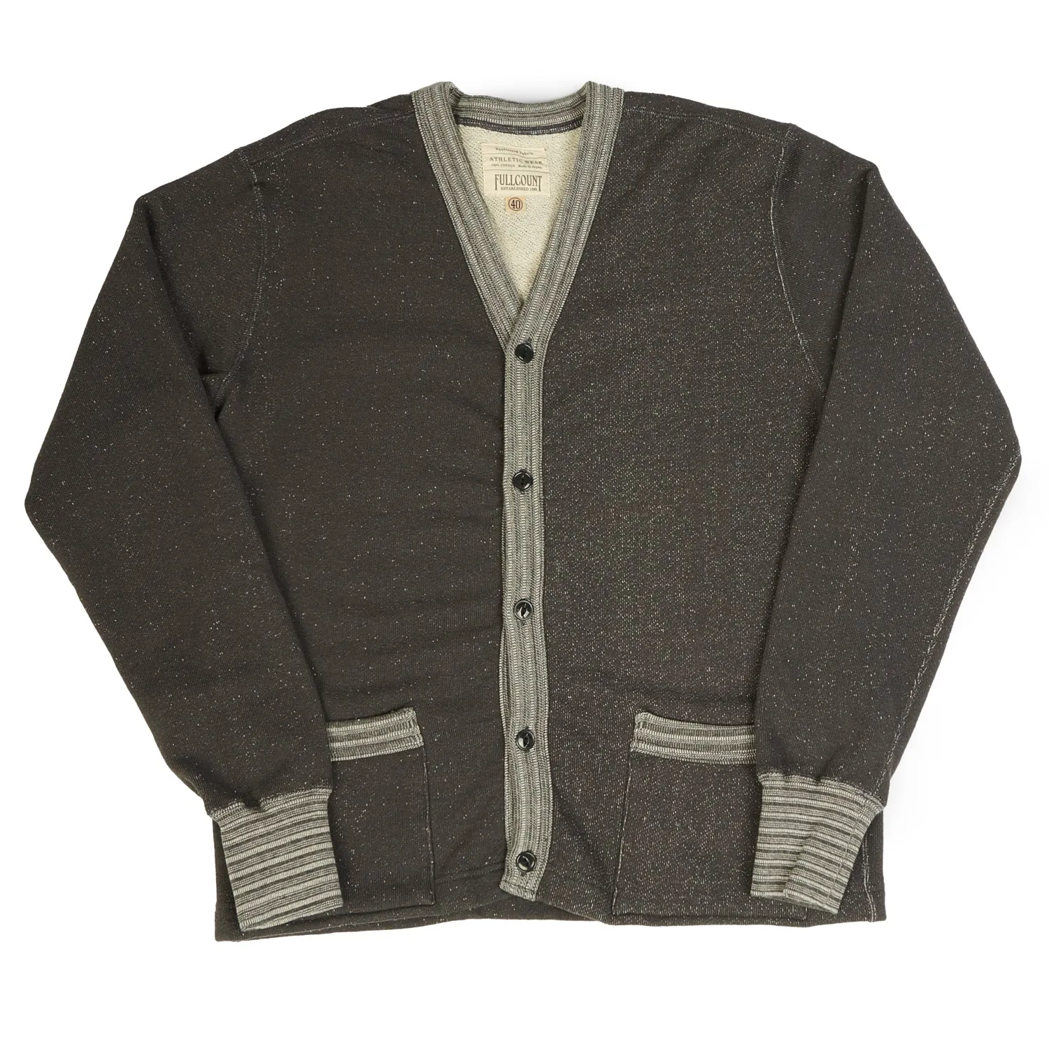 Full Count 3730 Sweat Cardigan - Charcoal