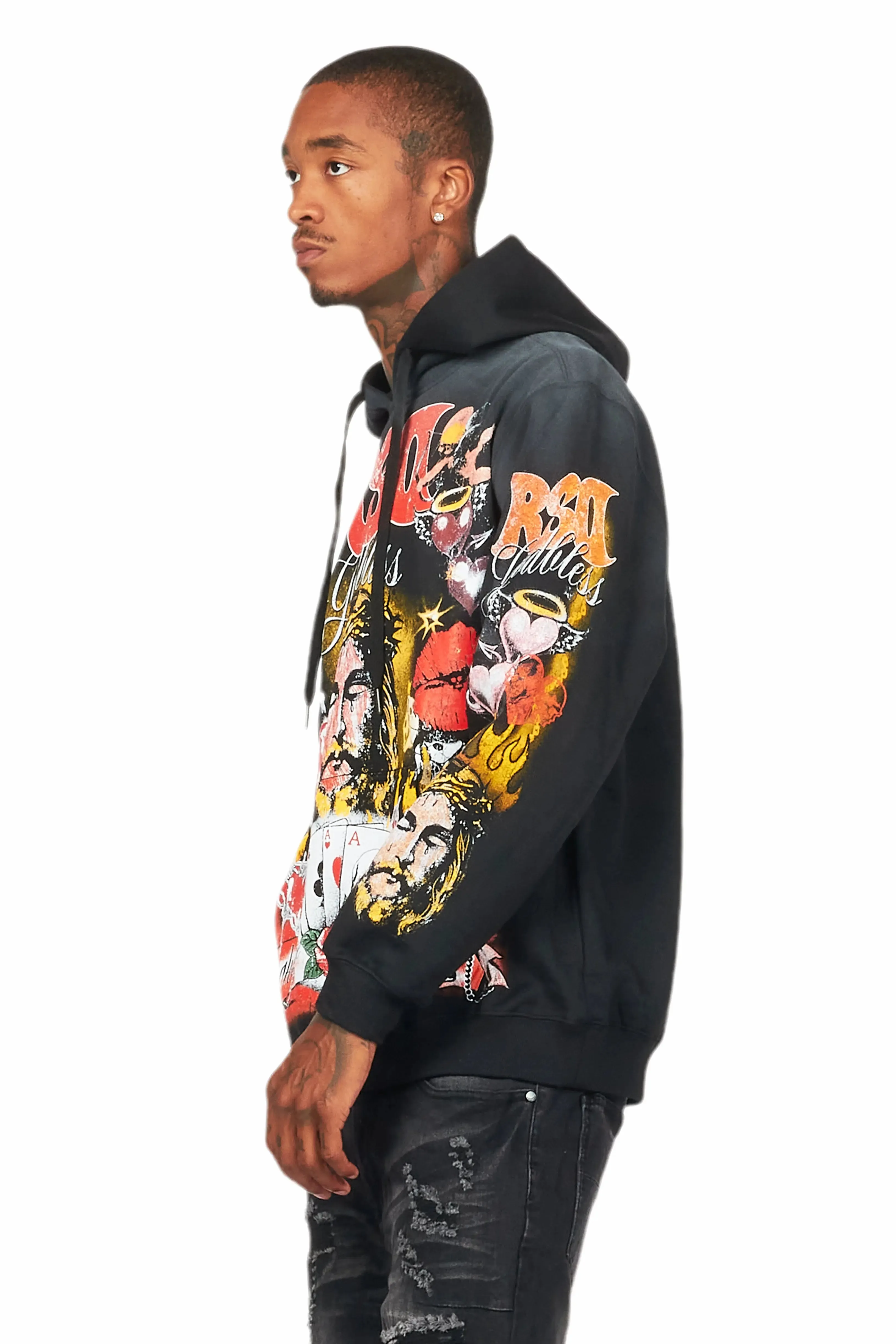 Germain Black Graphic Hoodie