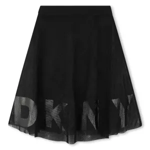 Girls Black Logo Tulle Skirt