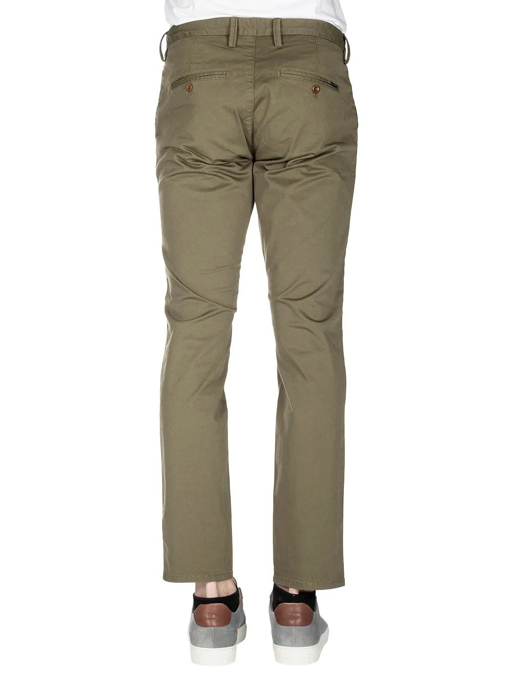 Hallden Slim Fit Twill Chinos Army Green