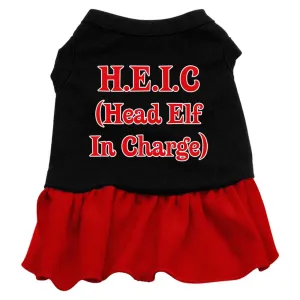 Head Elf in Charge Screen Print Dress Black with Red Sm (10)