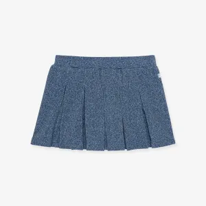 Indigo Denim French Terry Pleated Skort