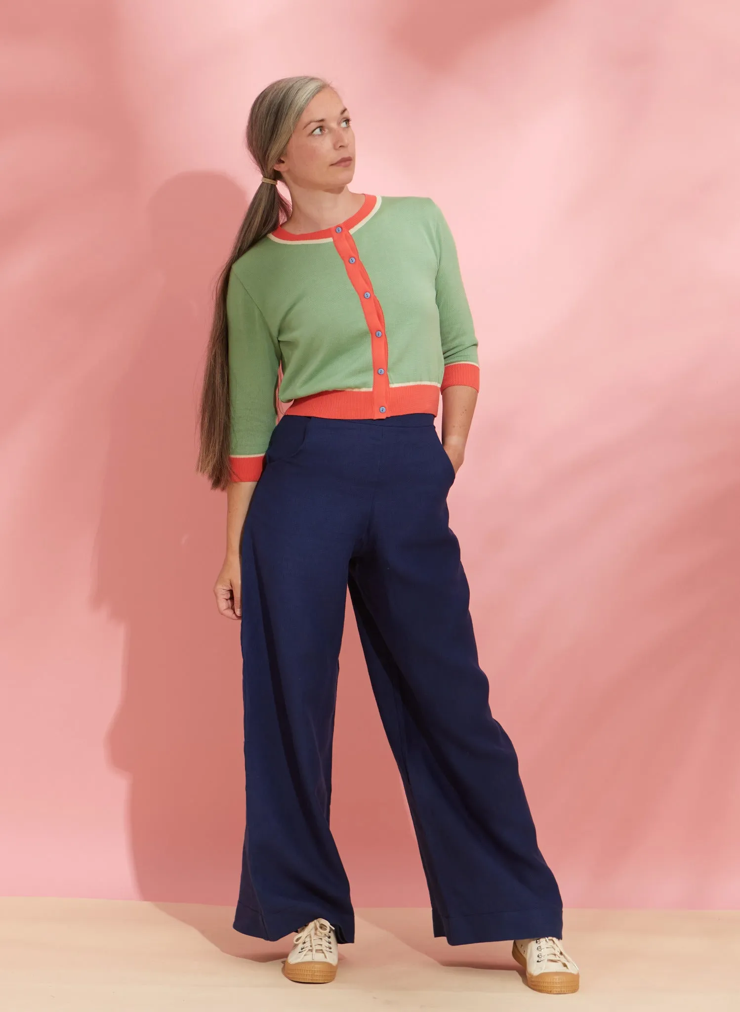 Josephine Trousers - Navy Linen