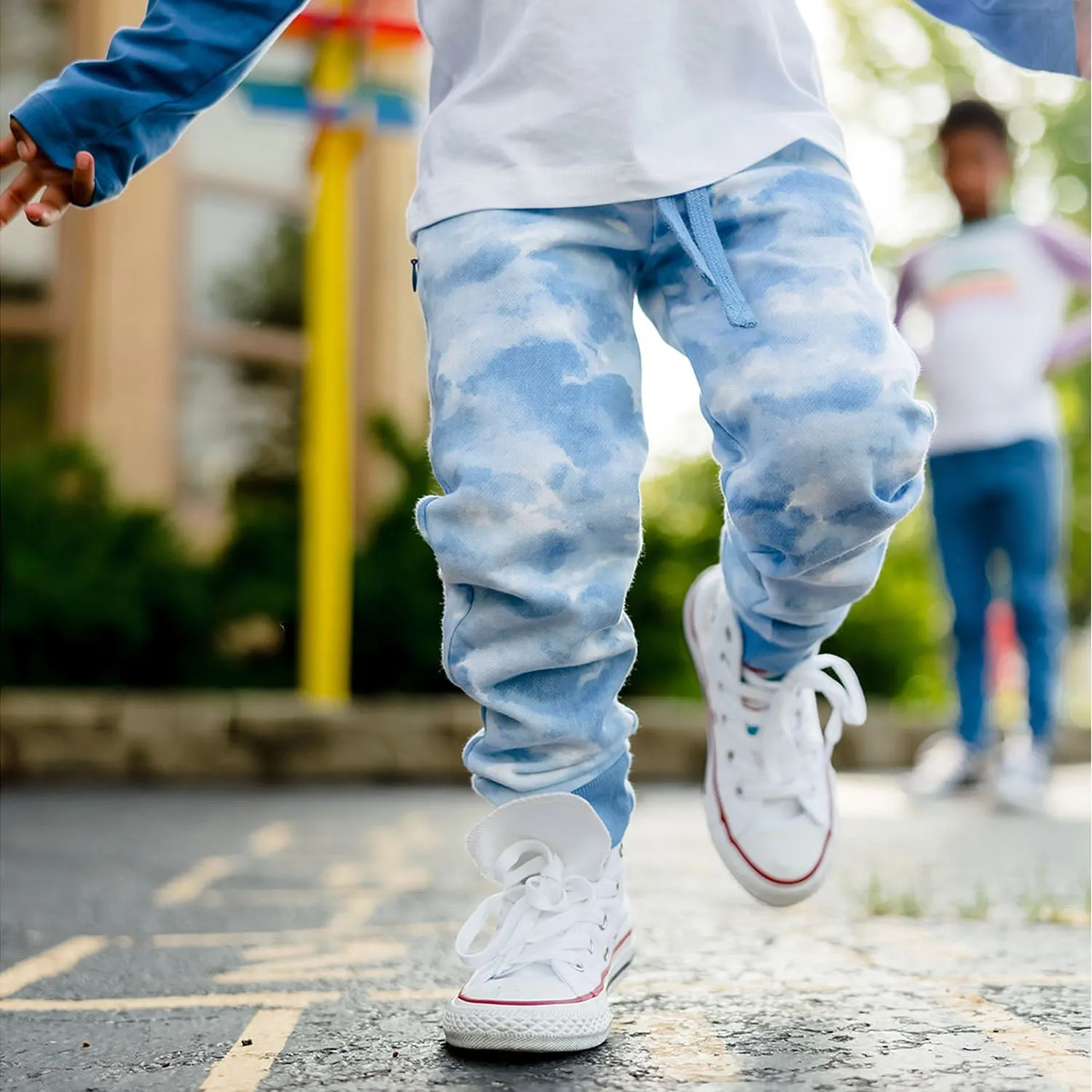 Kids Pants: Organic Cotton Cloud Print Sweatpants