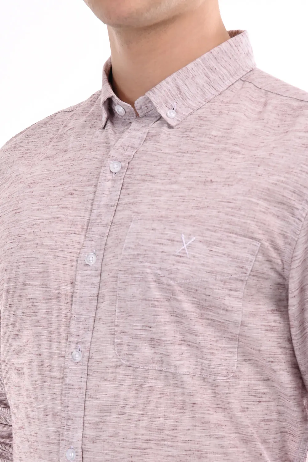 Light Pink Lenin Semi Formal Shirt