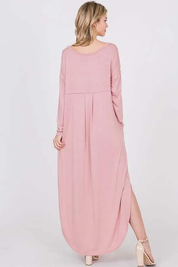 Long sleeve T-shirt maxi dress