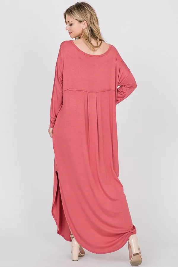 Long sleeve T-shirt maxi dress