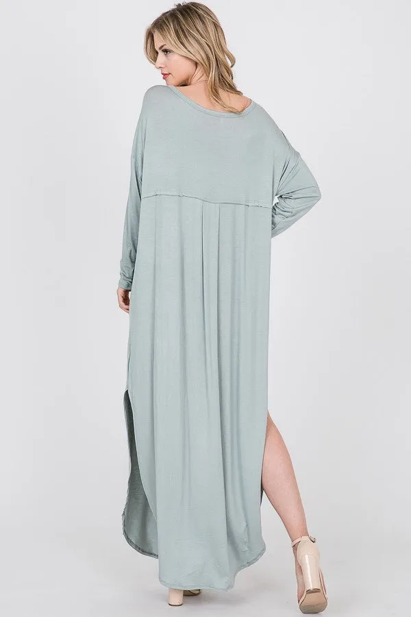 Long sleeve T-shirt maxi dress