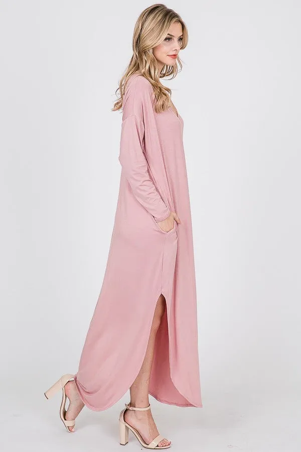 Long sleeve T-shirt maxi dress