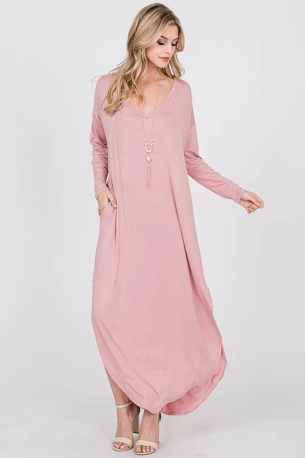 Long sleeve T-shirt maxi dress