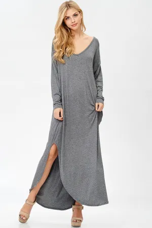 Long sleeve T-shirt maxi dress