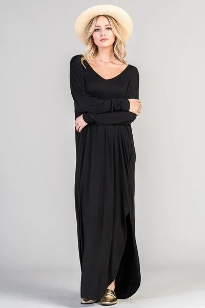 Long sleeve T-shirt maxi dress