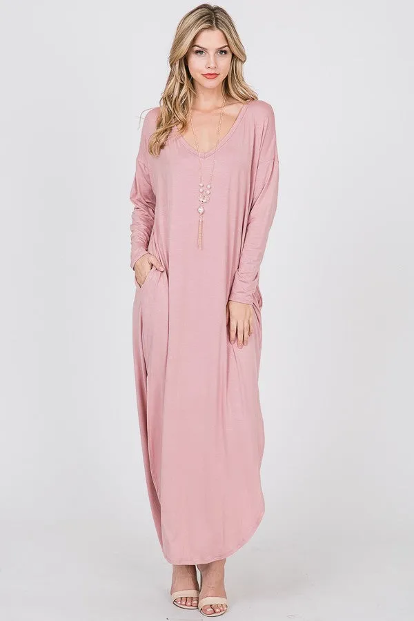 Long sleeve T-shirt maxi dress