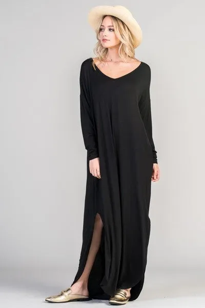 Long sleeve T-shirt maxi dress