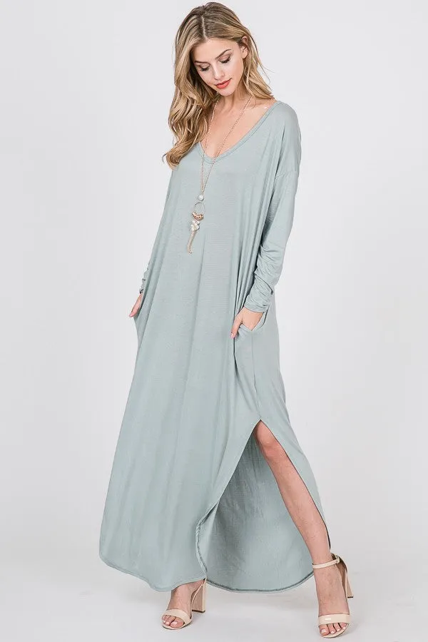 Long sleeve T-shirt maxi dress