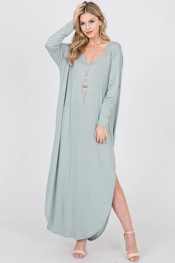 Long sleeve T-shirt maxi dress