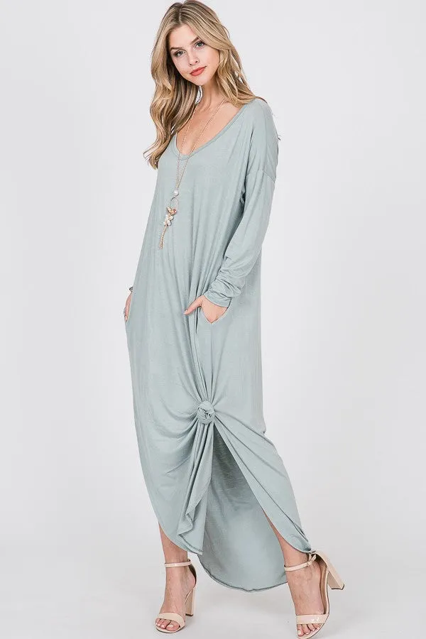 Long sleeve T-shirt maxi dress