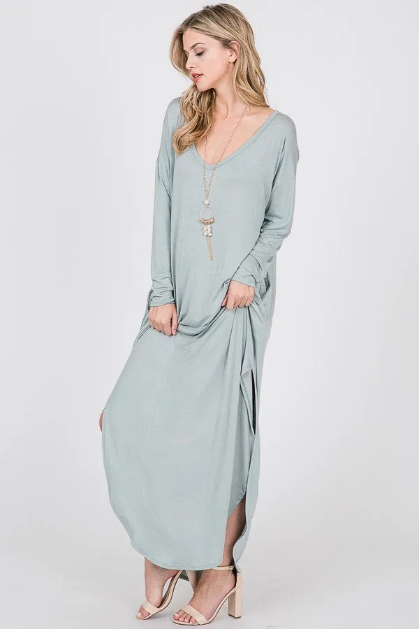 Long sleeve T-shirt maxi dress