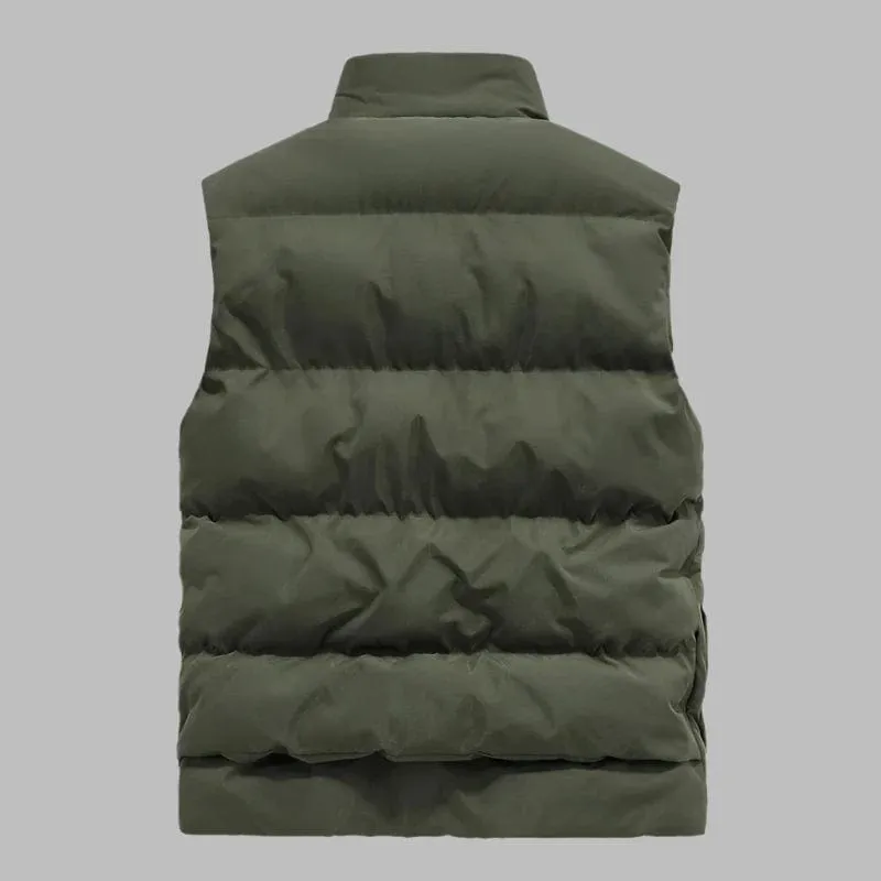 Men’s Waterproof Wind-Resistant Thickened Vest – High-Quality Warm Zippered Outerwear Gilet