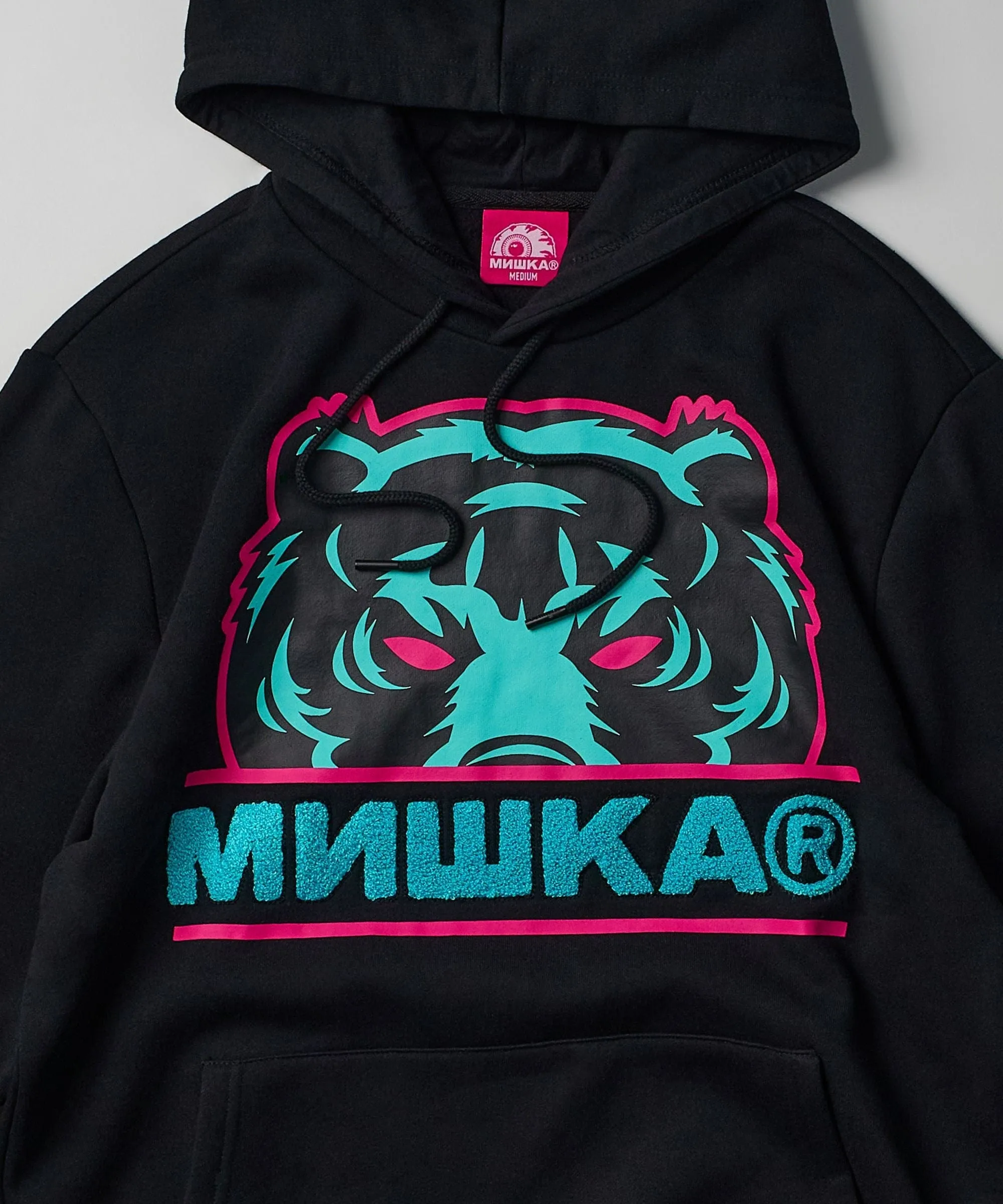 Mishka Death Adders Graphic Print Embroidered Hoodie - Black