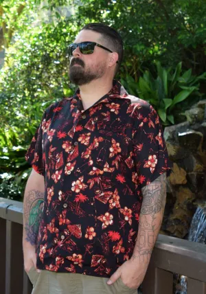 "Final Sale" Hibiscus Happy Hour Paradise Button-Up Shirt