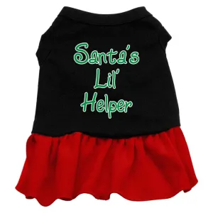 Santa's Lil Helper Screen Print Dress Black with Red XS (8)