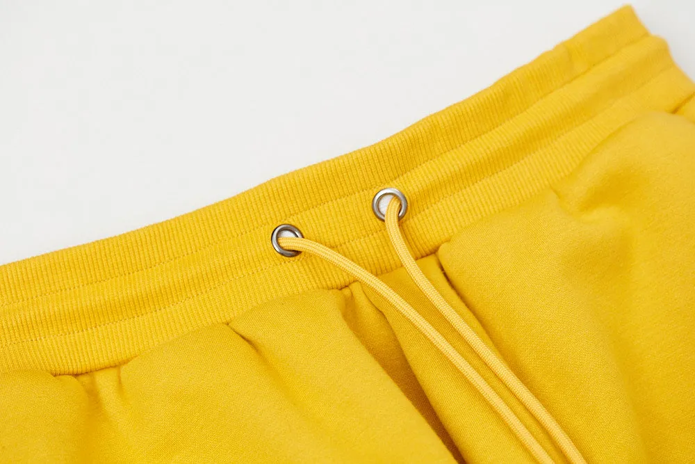 Strapped Up Skinny Fleece Joggers Mustard