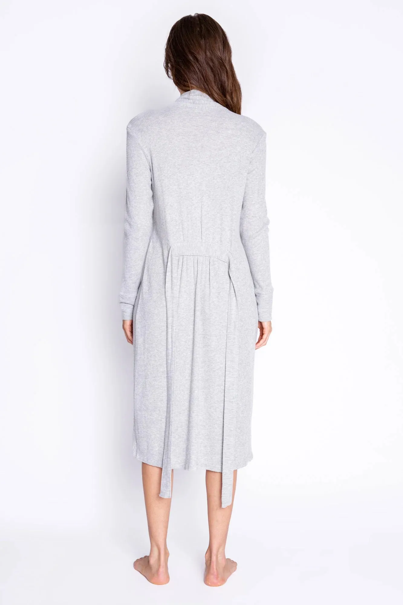 Textured Essential Robe In Heather Grey - P.J. Salvage