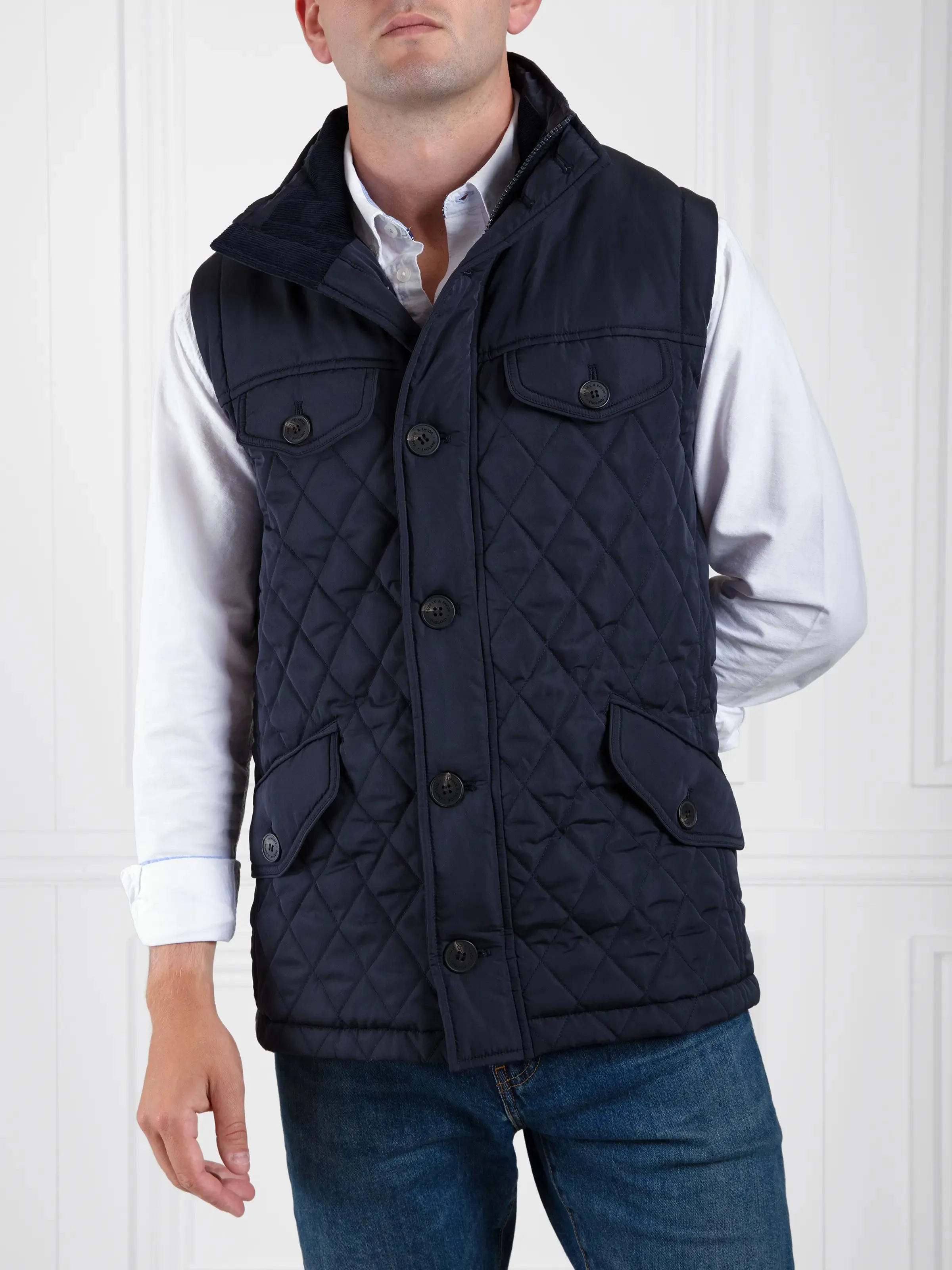 The George Quilted Gilet (Vest) - Navy