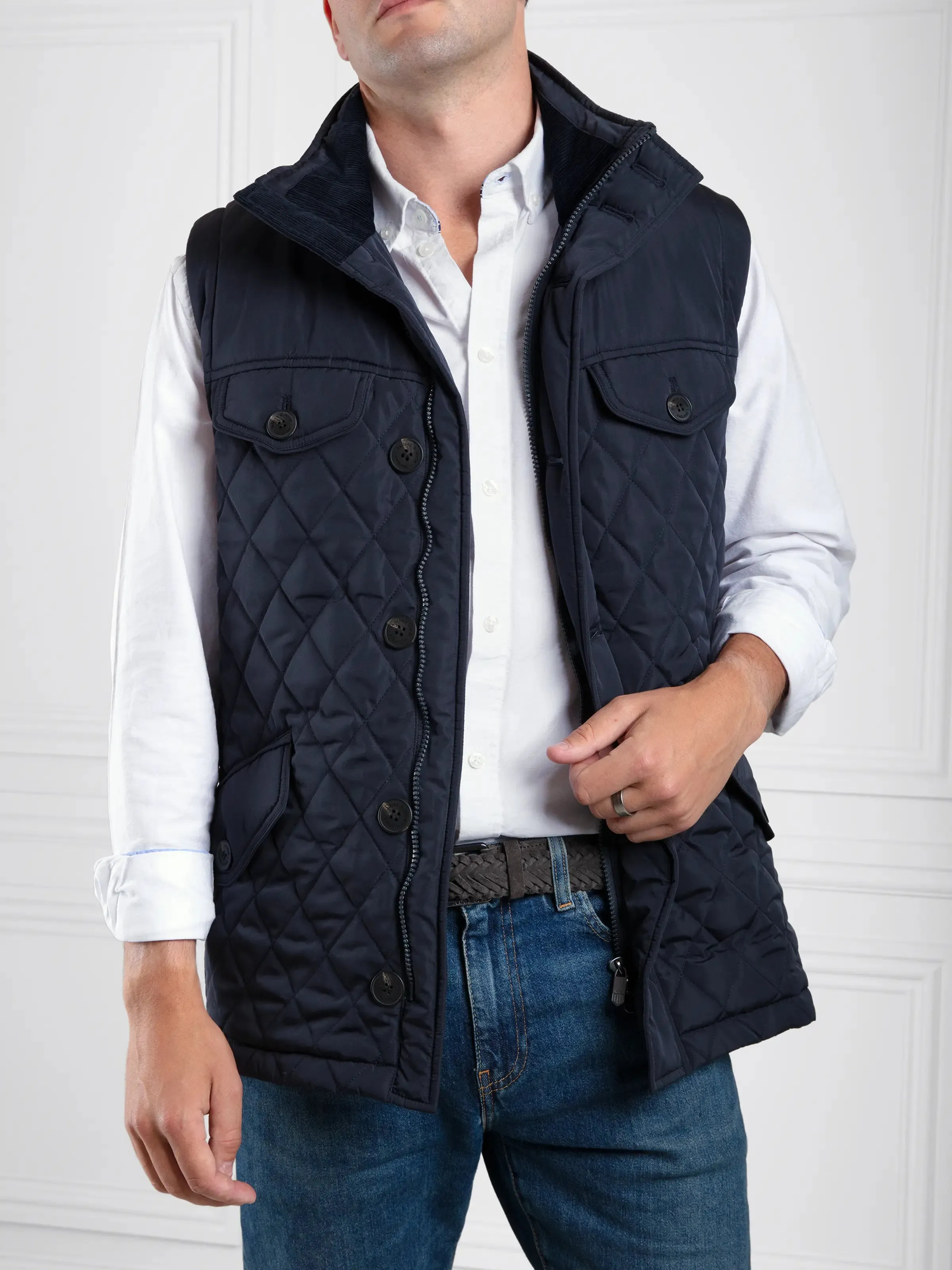 The George Quilted Gilet (Vest) - Navy